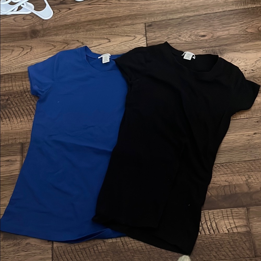 Bozzolo Fitted Blue and Black Short Sleeve T-Shirt